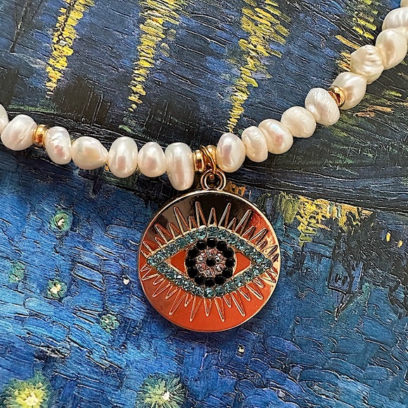 Freshwater pearl and bead necklace - Picture 2 of 5